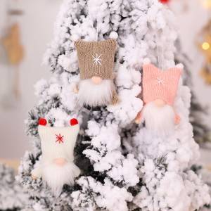 Christmas Decoration Wool Needle Weave Faceless Doll Wholesale