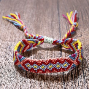 Bright Colorful Boho Bracelet Woven Cotton Bracelet For Women Jewelry Wholesale