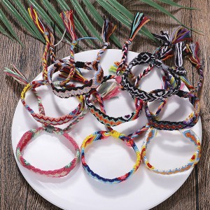 Bright Colorful Boho Bracelet Woven Cotton Bracelet For Women Jewelry Wholesale