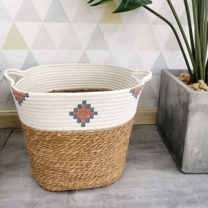 Eco-Friendly Home Decorative Woven Rope Cotton Storage Basket