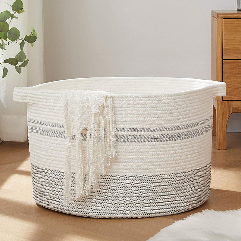 Free sample for Artículos de decoración - Woven Storage Basket Cotton Rope Cotton Linen Basket Storage Box – Sellers Union