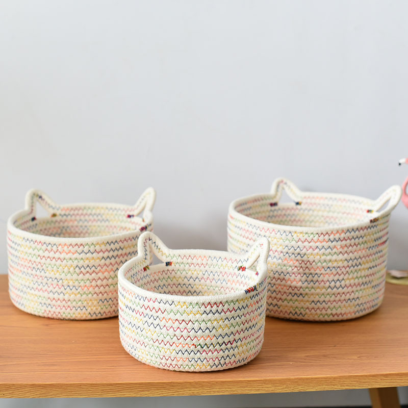 8 Year Exporter How To Choose Good Agent - Storage Box Woven Storage Basket Cotton Rope Bamboo Basket Wholesale – Sellers Union