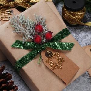 Christmas Decorative Shiny Glitter Velvet Ribbon Wholesale