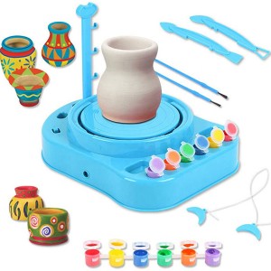 Educational DIY Craft Pottery Wheel Toy Workshop Electric Battery Operated Clay with charger for kids