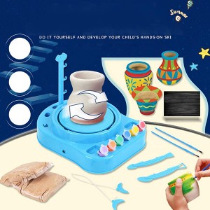 Edukacyjne DIY Craft Ceramiczne koło Warsztat zabawek Elektryczna glina na baterie z ładowarką dla dzieci