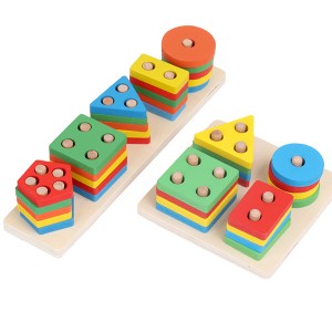 Puzzle toy for kids wooden five layer column wooden toy for kids