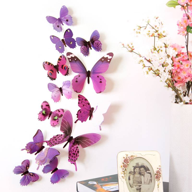 Factory Price For Low Commission Agent yiwu - 12Pcs/Set Decals Stickers Butterflies Wall Sticker Home Decorations 3D Butterfly – Sellers Union