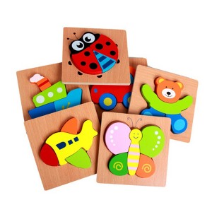 Jucării din lemn noi puzzle fierbinți pentru copii, blocuri de construcție cilindrice educaționale, jucării pentru copii