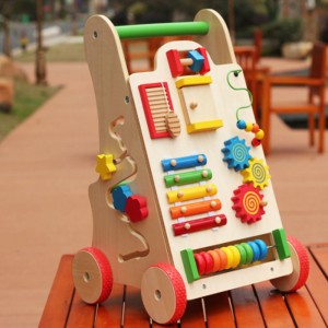 Kedatangan Baru Multifungsi Kayu Balita Walking Toys Kayu Bayi Belajar Walker Montessori Mainan Pendidikan untuk Dijual