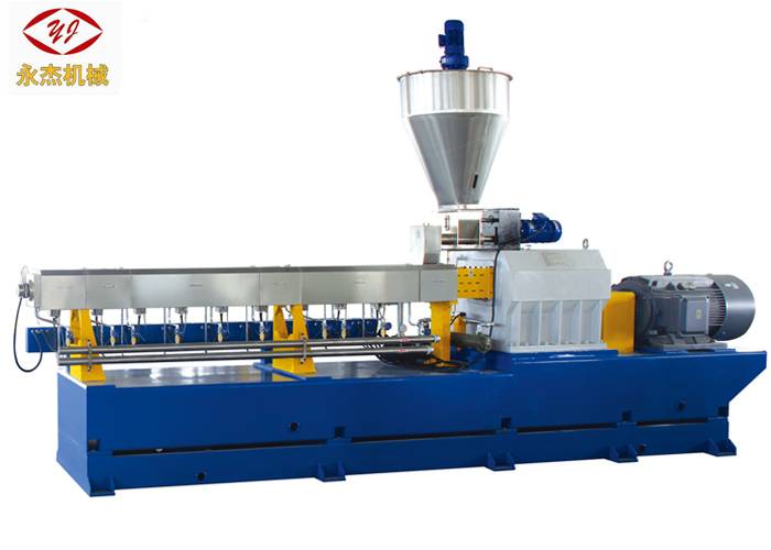 Chinese wholesale Lab Twin Screw Extruder Pellet Machine - W6Mo5Cr4V2 Material Twin Screw Extruder Machine Horizontal 300kg/H Capacity – Yongjie