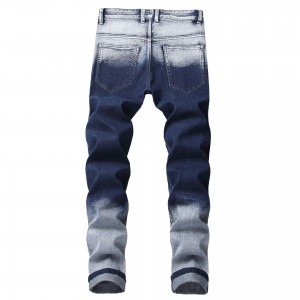 European and American men’s slim stretch ripped jeans color changing trousers