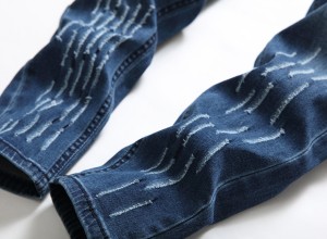 Factory Price China Women Frayed Elastic Waist Denim Shorts Drawstring Blue Casual Jeans