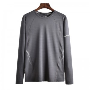 Fashion casual men’s shirt round neck comfortable long-sleeved T-shirt for men