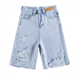 Summer Women Female Cut Out Short Jeans Ripped Denim Shorts High Waist Denim Ladies womens jeans