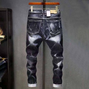 Hot sale men’s jeans straight-leg slim-fit formal black plus size denim trousers