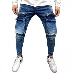 Cheap price Custom Logo Design Men Skinny Jeans Blue Classic Jeans Denim Men Jeans