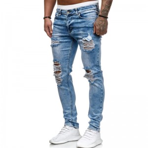 Good quality Private Labels Ripped Skinny Men Denim Jeans