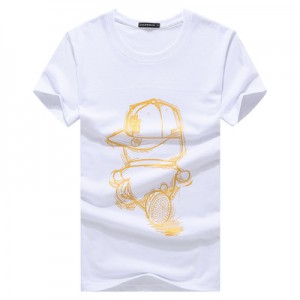 Simple printed plain men’s summer T-shirt short sleeve wholesale