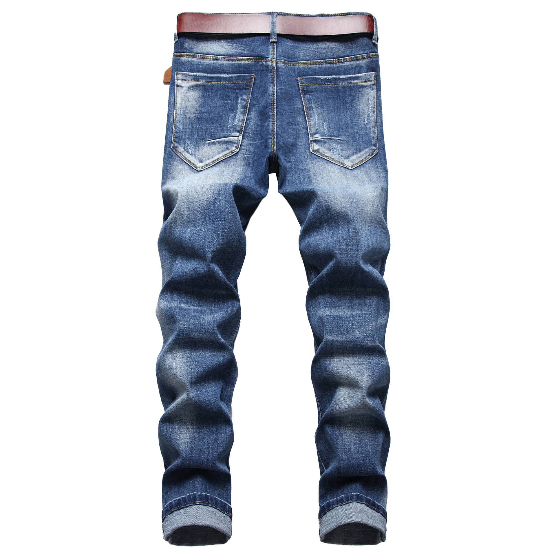 Hot sale Factory High Waisted Distressed Jeans - Factory direct sale jeans men’s embroidered crumpled stretch jeans ripped slim straight-leg nostalgic jeans – Yulin