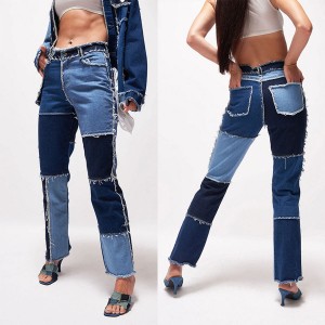 High-quality denim women’s trousers straight leg fashion basic casual loose high-waisted jeans women