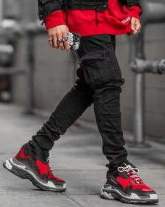 Men’s multi-pocket trousers overalls street style