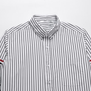 2022 New Factory custom large size stylish men’s black and white striped shirt