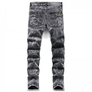 Fried Flower Men’s Casual Jeans Slim Small Feet Personality