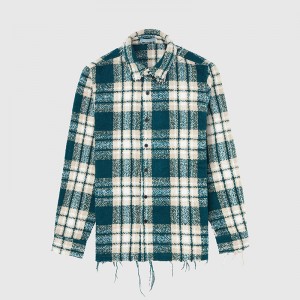 2022 Factory Customized New Plus Size Men’s Fashion Loose Stand Collar Plaid Shirts