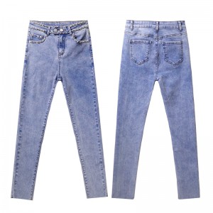 Hot sale China Men/Boy/Female Wholesale/Stock/Bulk Jean Custom/Customized Denim Cotton Skinny Straight/Stretch Ripped Business Casual Fashion High Quality Pant/Jeans