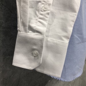 2022 Factory wholesale custom large size fashion men blue and white stitching shirt