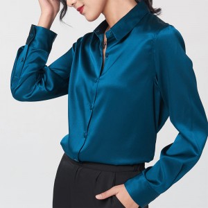 2022 Factory Customized New Plus Size Women Fashion Loose Stand Collar Solid Color Shirts