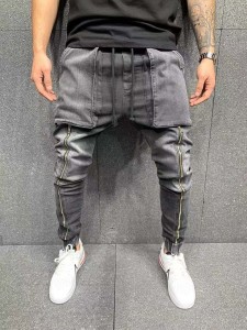 Men’s jeans with drawstring elastic feet