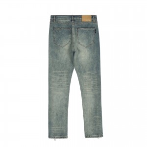 Chinese Professional China Vintage Washing Dack Blue Denim Pants MID Waist Skinny Man Trousers New Denim High Stretch Jeans