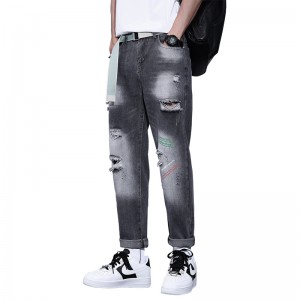 2022 New Factory custom plus size men’s trendy ripped jeans