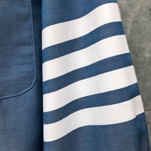 2022 New  Factory custom large size men’s white four bar sky blue shirt