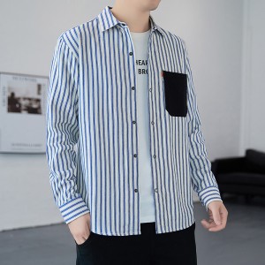 2022 factory custom large size stylish personality men’s black and white striped shirt