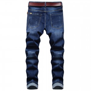 Personality Slim Straight Jeans Scratched Cat Scratch Fashion Jeans Men