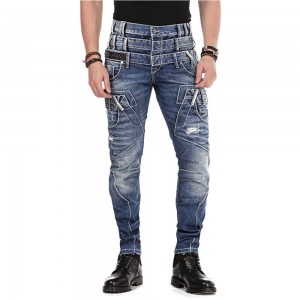 2021 New men’s jeans waistband featured design bule denim trousers high quality jeans men