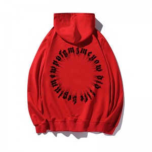 Men’s Autumn Hoodie Sweater with Individualized Back Printing Circle Letters