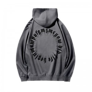 Men’s Autumn Hoodie Sweater with Individualized Back Printing Circle Letters