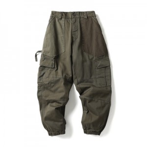 Multi-pocket street men’s short pants overalls