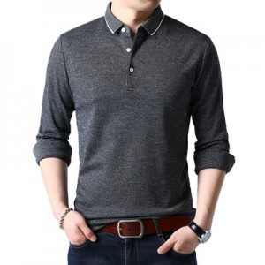 Autumn Long Sleeve T-shirt Polo Shirt Casual Business Men’s Top