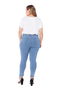 High quality Plus Size Blue woman Stretch solid elastic Denim Pants