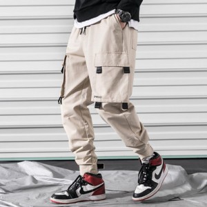 Casual multi-pocket men’s overalls fashion street style
