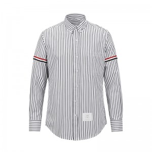 2022 New Factory custom large size stylish men’s black and white striped shirt