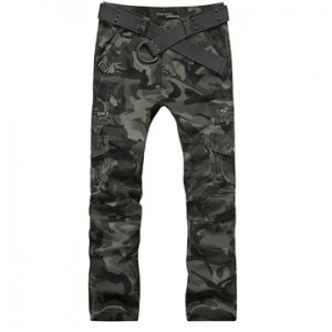 Casual fashion street men’s overalls camouflage color buckle men’s pants