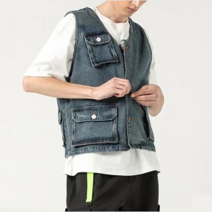 Men’s Trendy Denim Vest Short Jean Jackets with Pockets