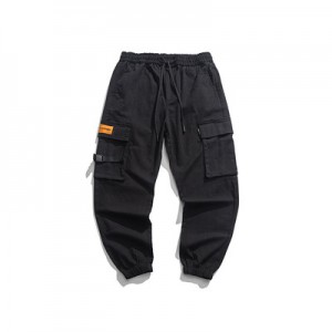 Personalized fashion men’s overalls street casual small feet elastic band men’s trousers