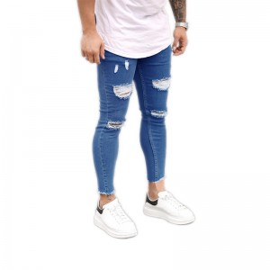 Men’s casual men’s ripped skinny skinny jeans men’s factory wholesale