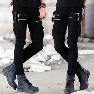 Small feet skinny jeans decorated with zipper factory direct wholesale jeans